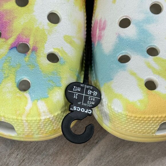 Crocs Classic Mens Size 13 Clogs Pastel Spray Rainbow Tie Dye Slip On Shoes New - Picture 10 of 11
